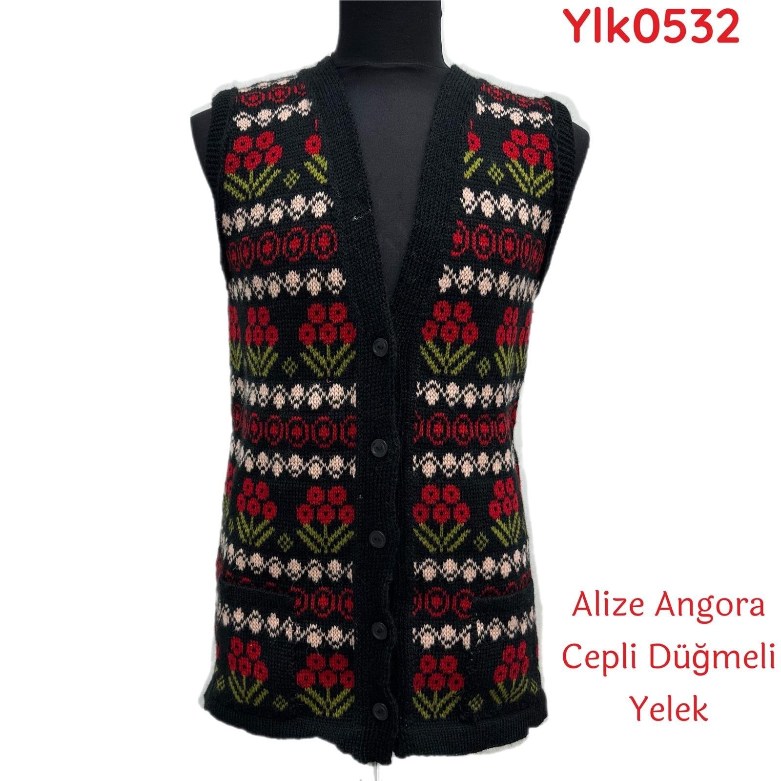 ZY-005 Alize Angora Cepli Düğmeli Yelek