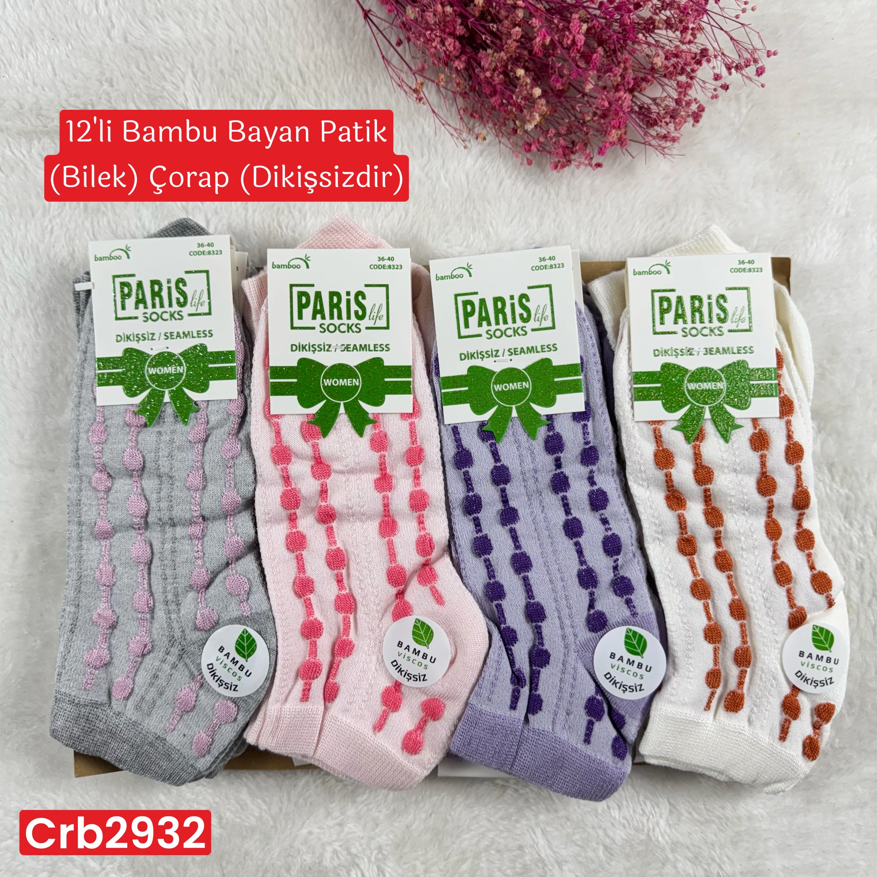 ZR-021 Bambu Bayan Patik(Bilek) Çorap (Dikişsiz) 12 ADET