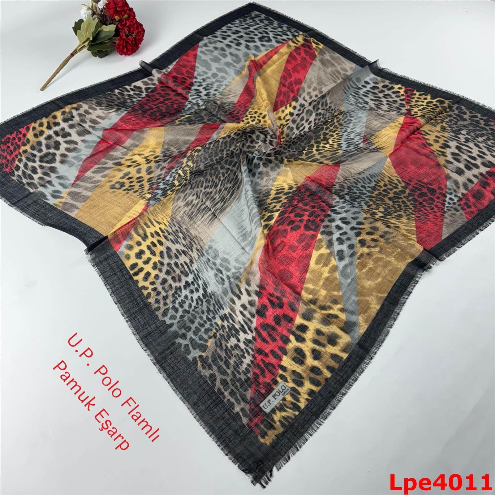 O-053 U.P Polo Flamlı Pamuk Eşarp