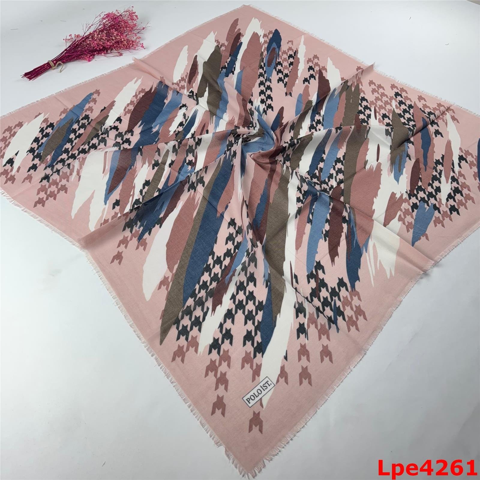 L-061 Flamlı Pamuk Eşarp