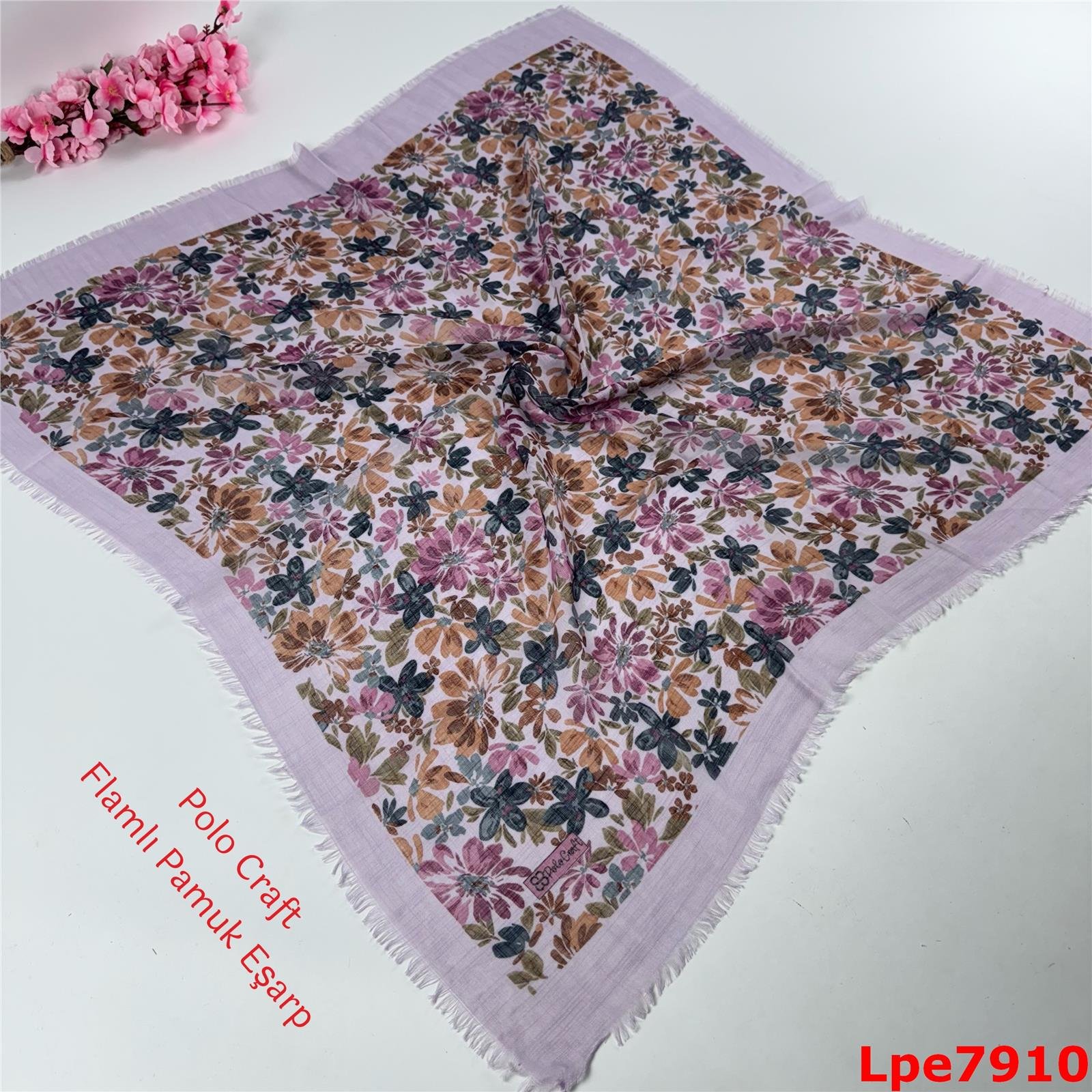 N-146 Polo Craft Flamlı Pamuk Eşarp