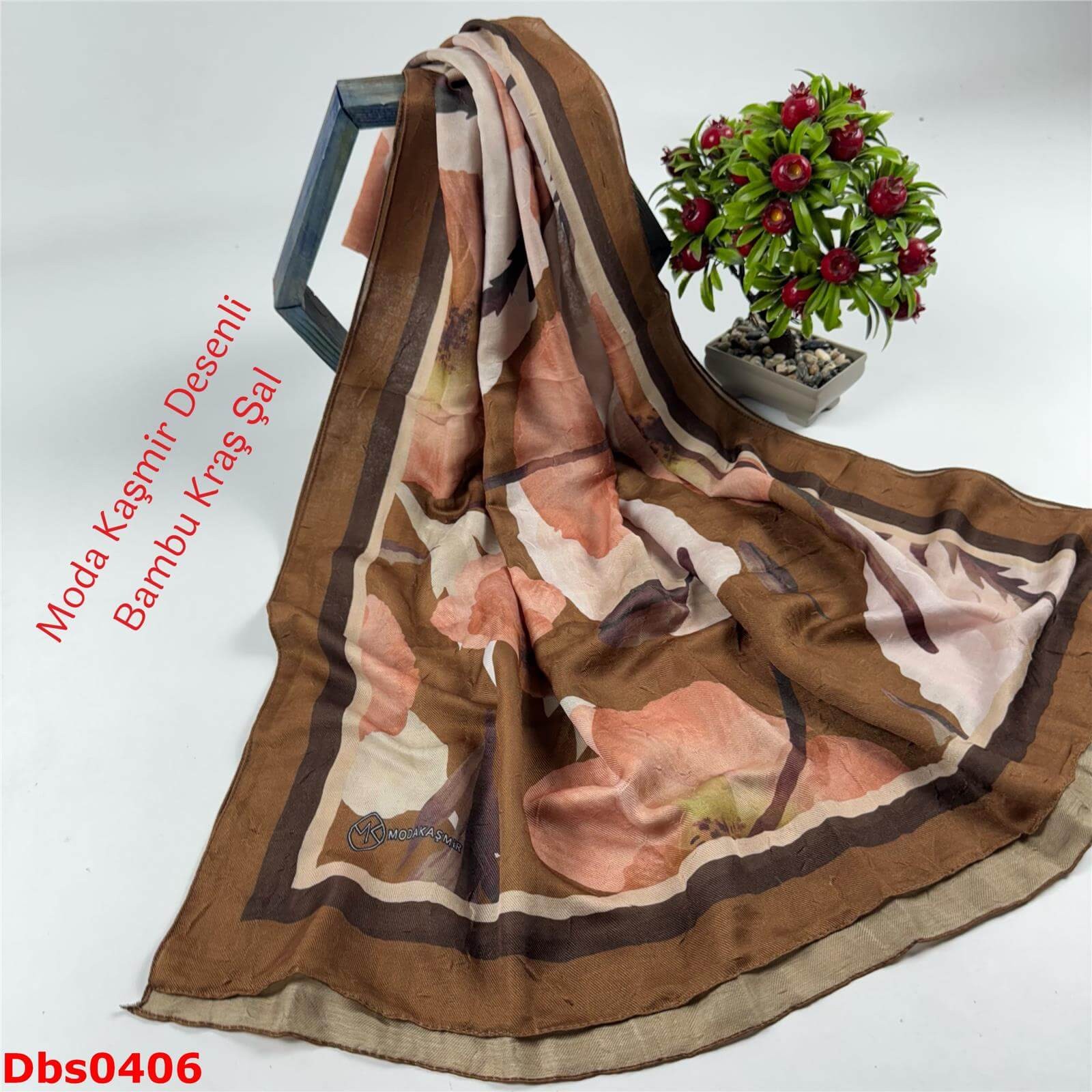 K-184  Moda Kaşmir Desenli Bambu Kraş Şal