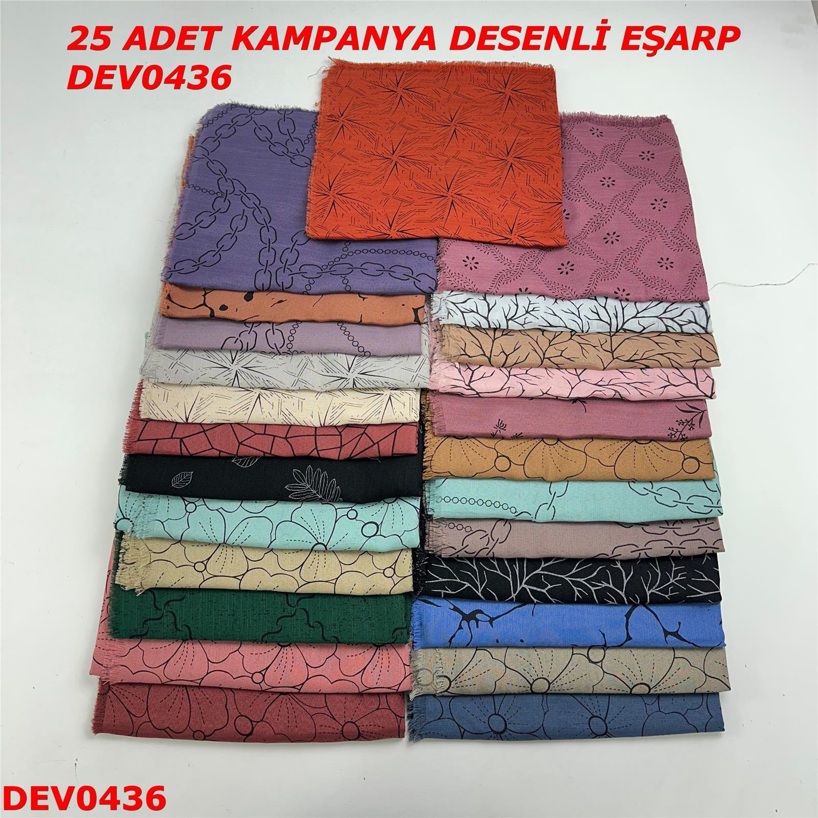 25 ADET  KAMPANYA DESENLİ EŞARP