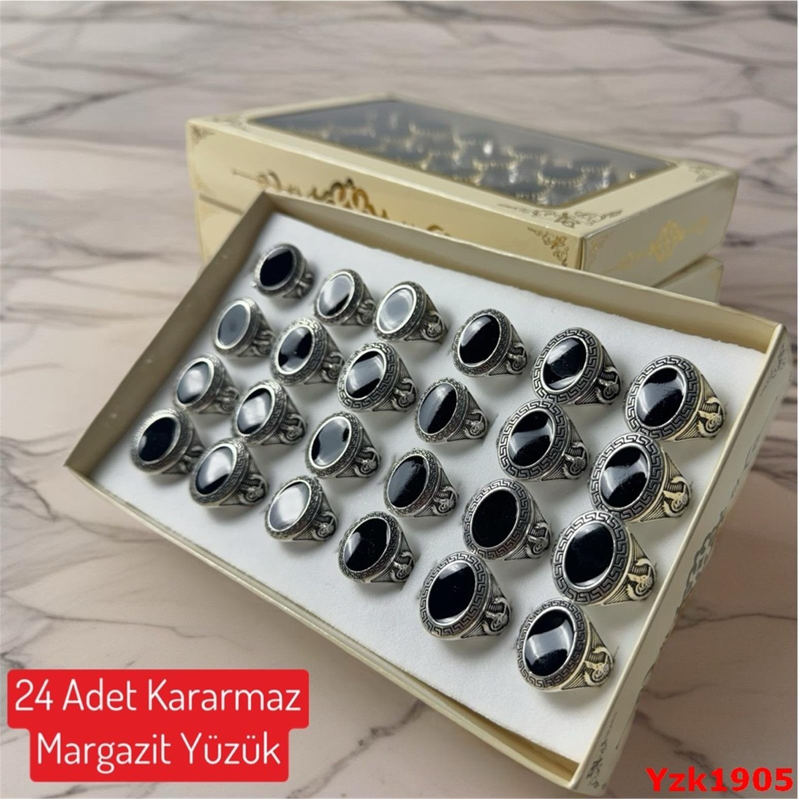 ZN-223 24'lü Kararmaz Margazit Erkek Yüzük