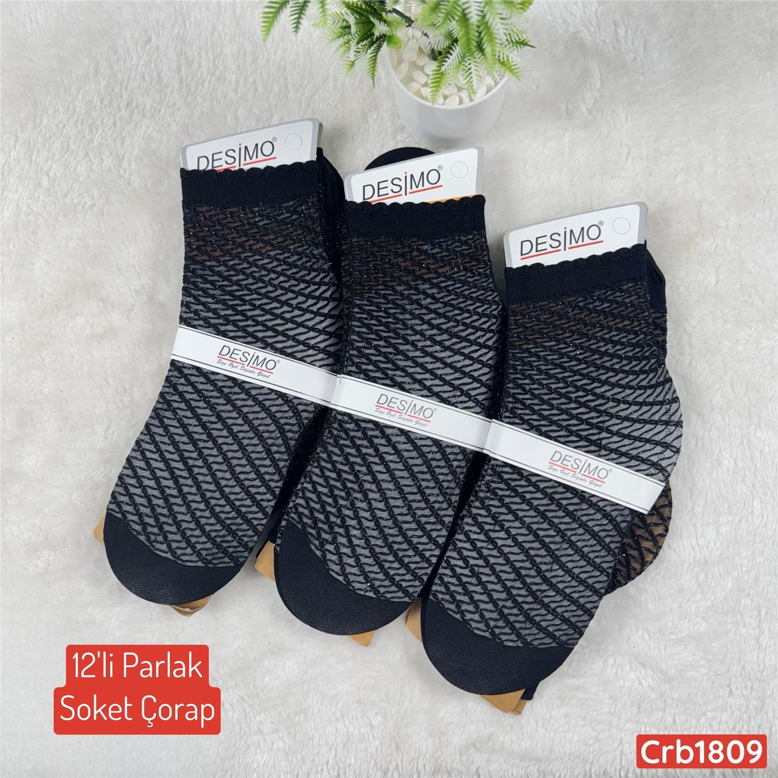 ZV-216 Parlak Soket Çorap 12 ADET