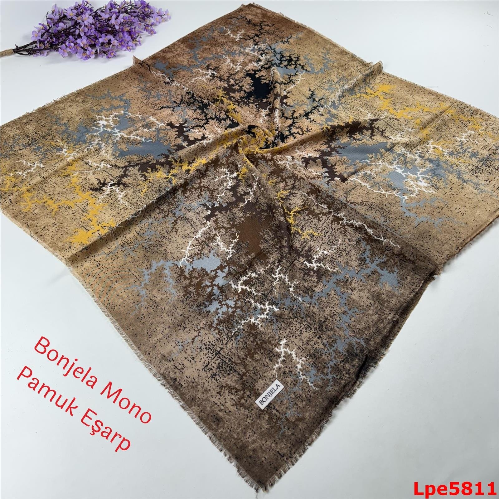 O-071 Bonjela Mono Pamuk Eşarp