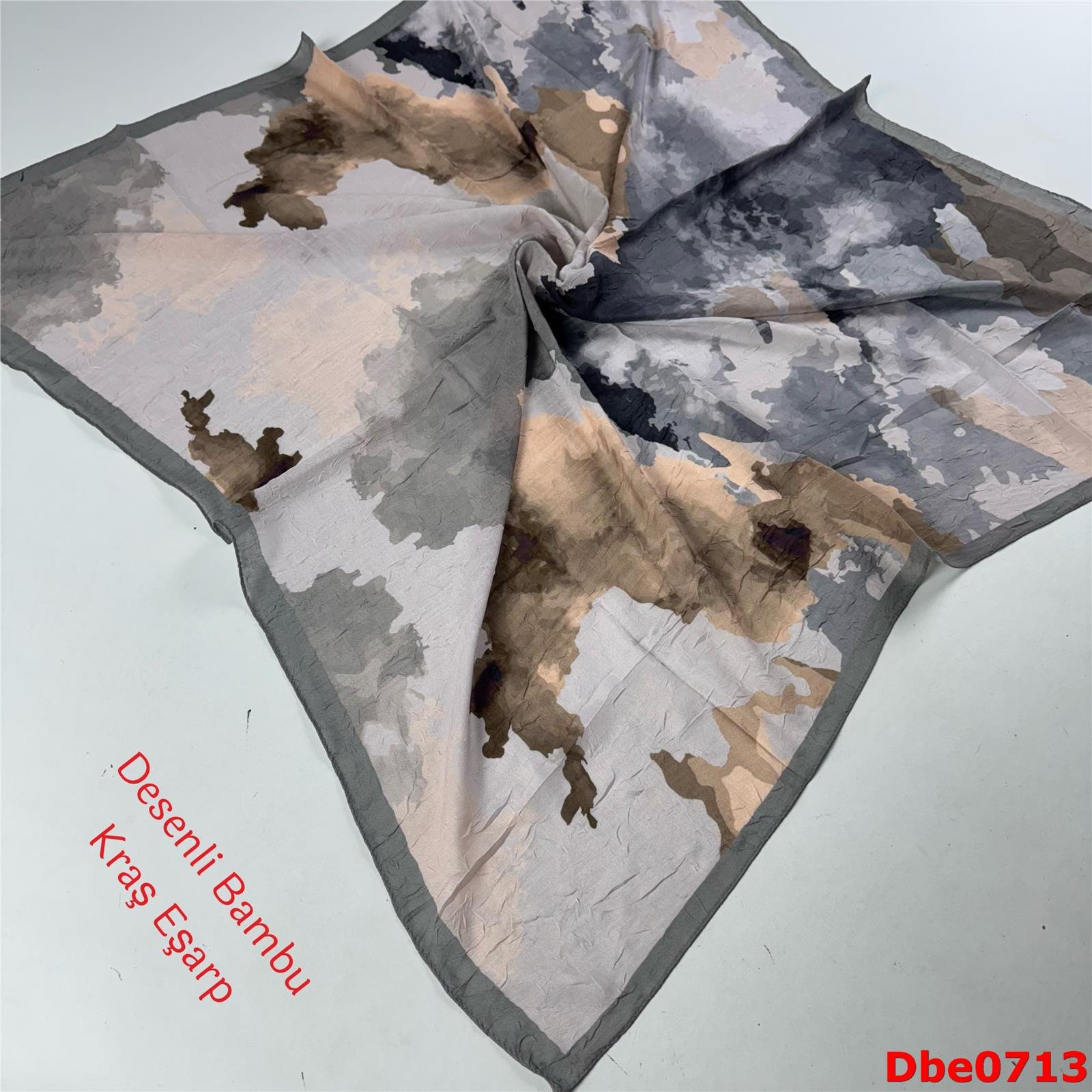 P-121 Desenli Bambu Kraş Eşarp