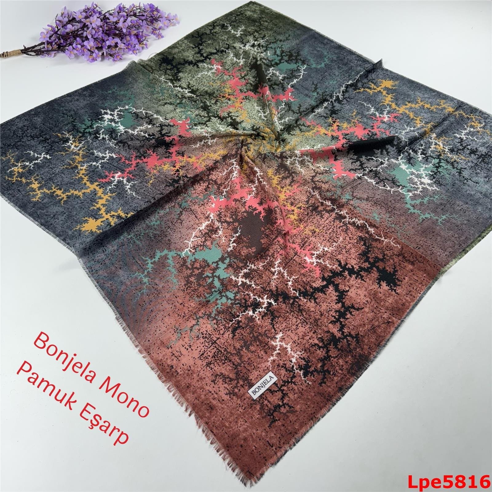 O-089 Bonjela Mono Pamuk Eşarp