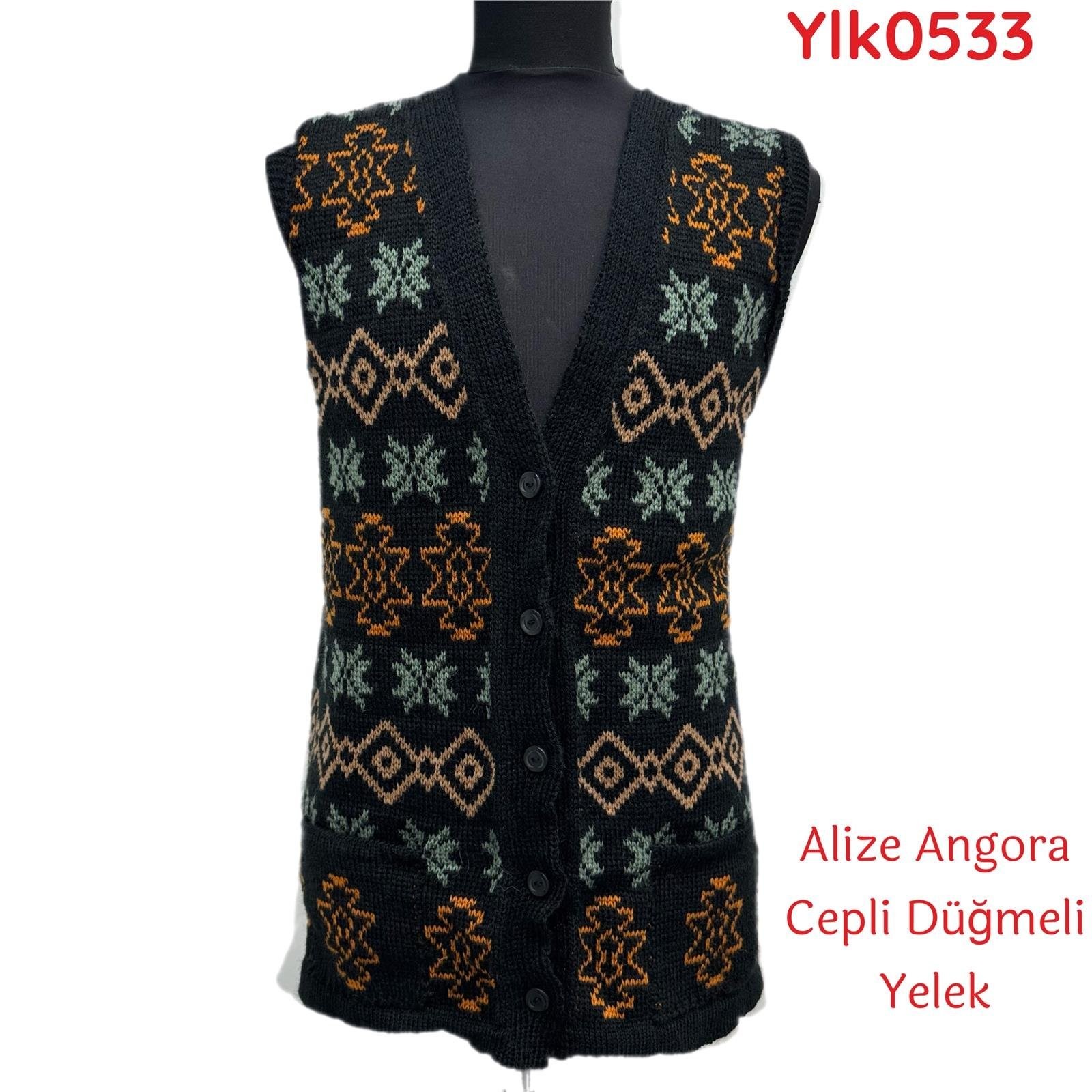 ZY-006 Alize Angora Cepli Düğmeli Yelek