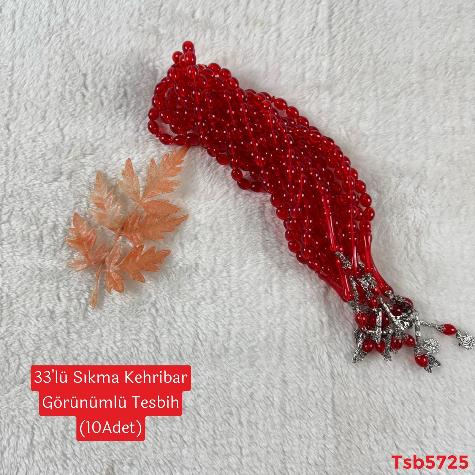 ZZ-151 33'lü Kehribar Görünümlü Tesbih (10 ADET)