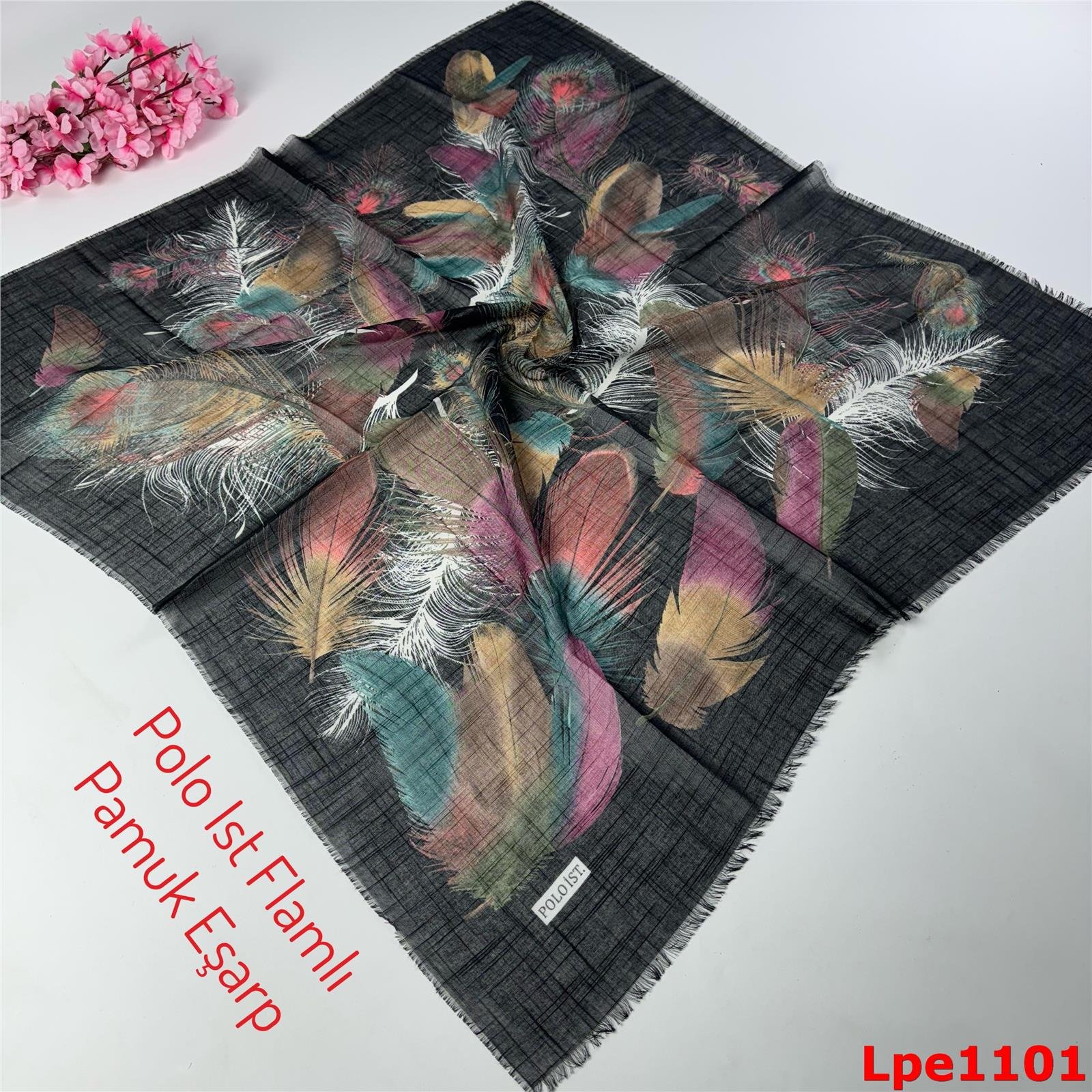 N-141 Polo İst Flamlı Pamuk Eşarp