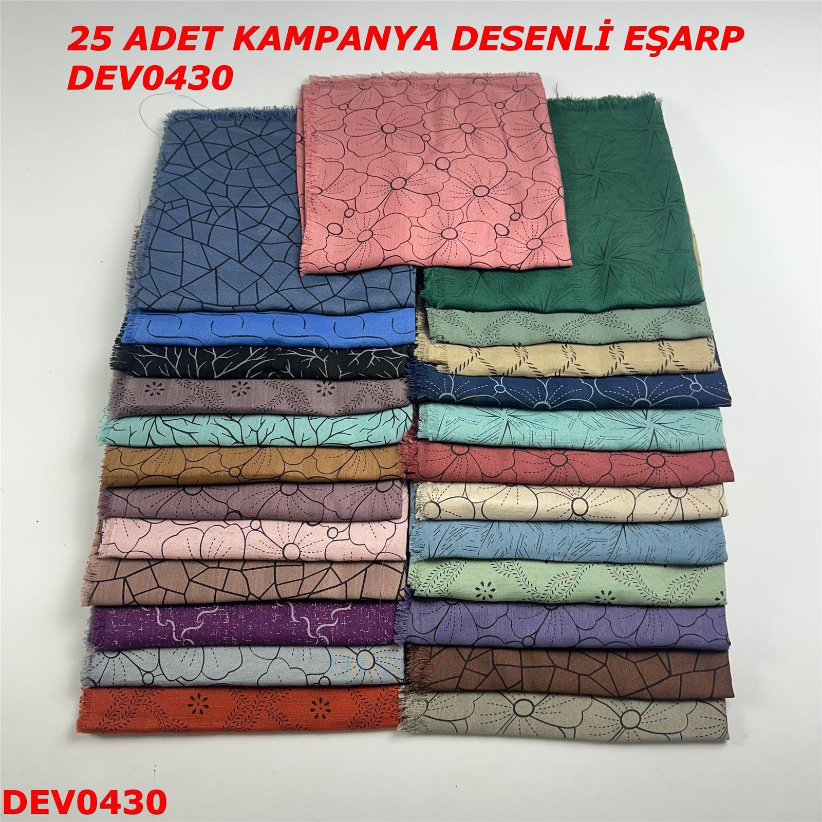 25 ADET  KAMPANYA DESENLİ EŞARP