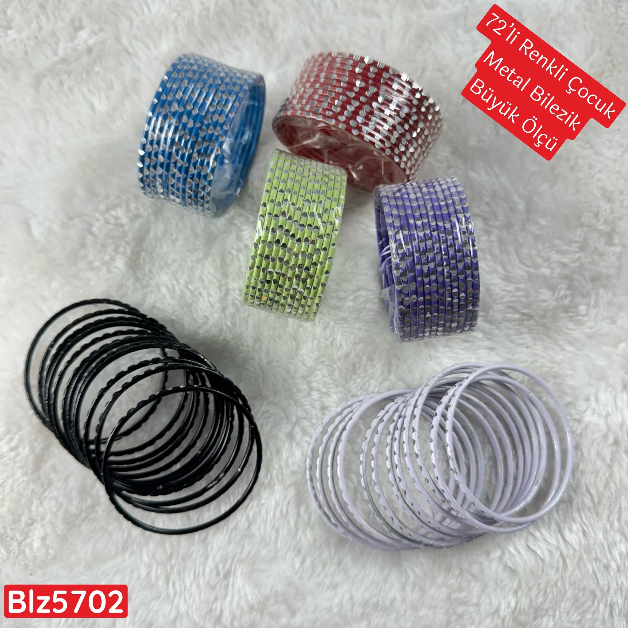 ZD-117 72'li Renkli Metal Çocuk Bilezik