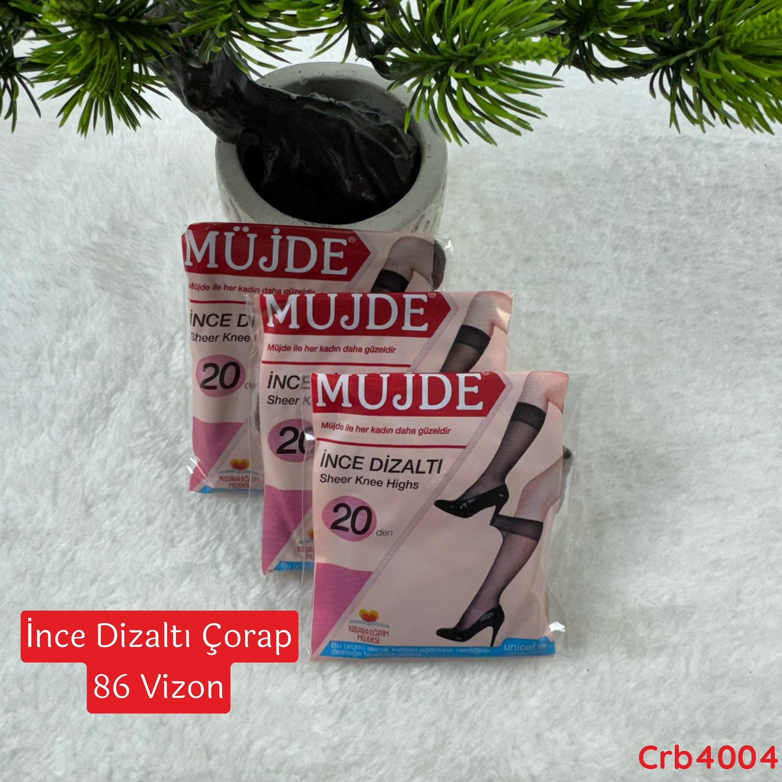 KA-056 İnce Dizaltı Çorap 86 Vizon (20 Denye)