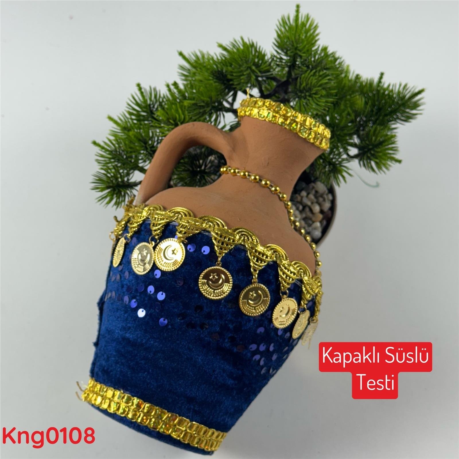 ZV-173 Kapaklı Süslü Testi