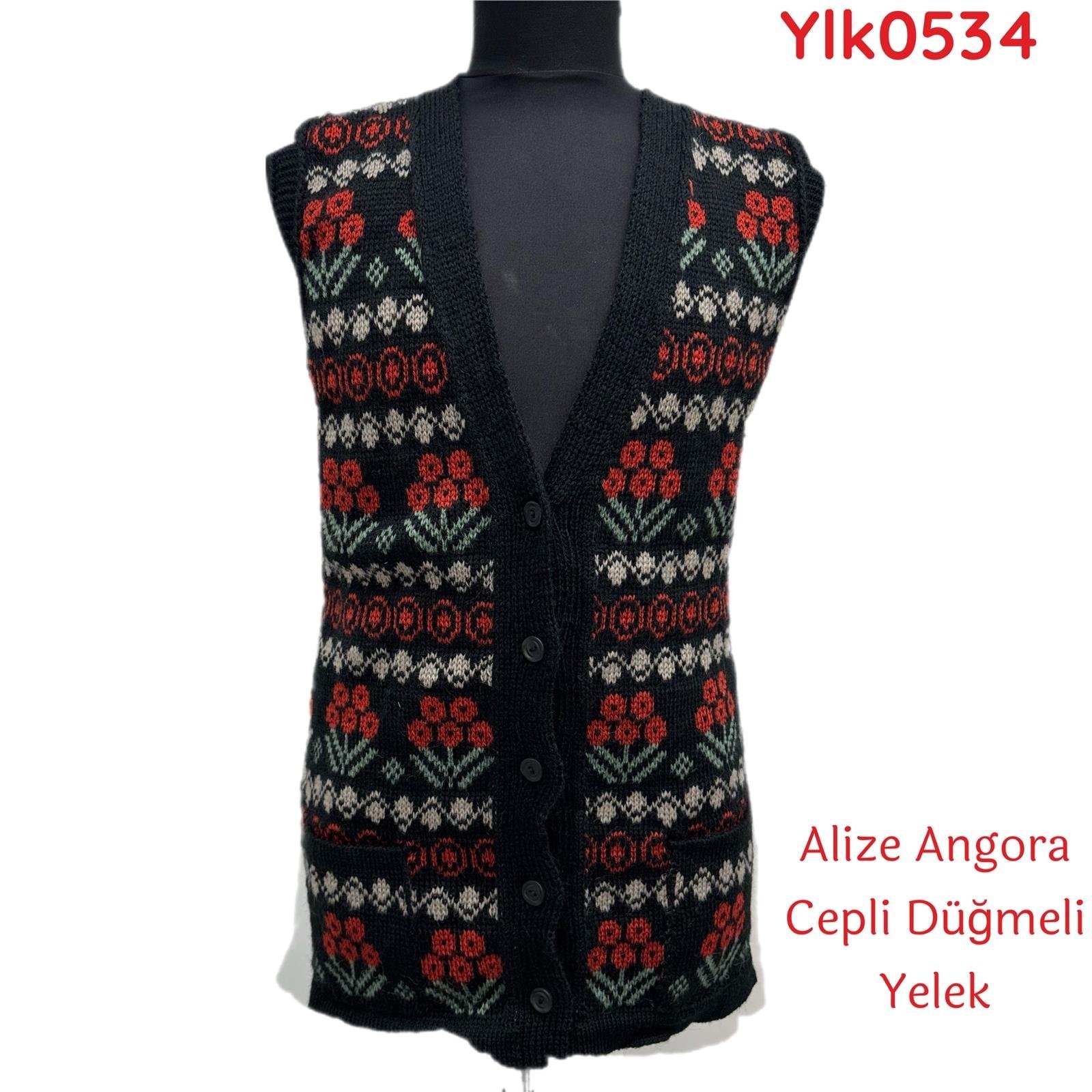 ZY-007 Alize Angora Cepli Düğmeli Yelek