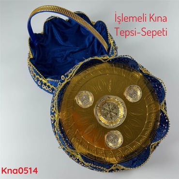 ZV-083 İşlemeli Kına Tepsi&Sepeti