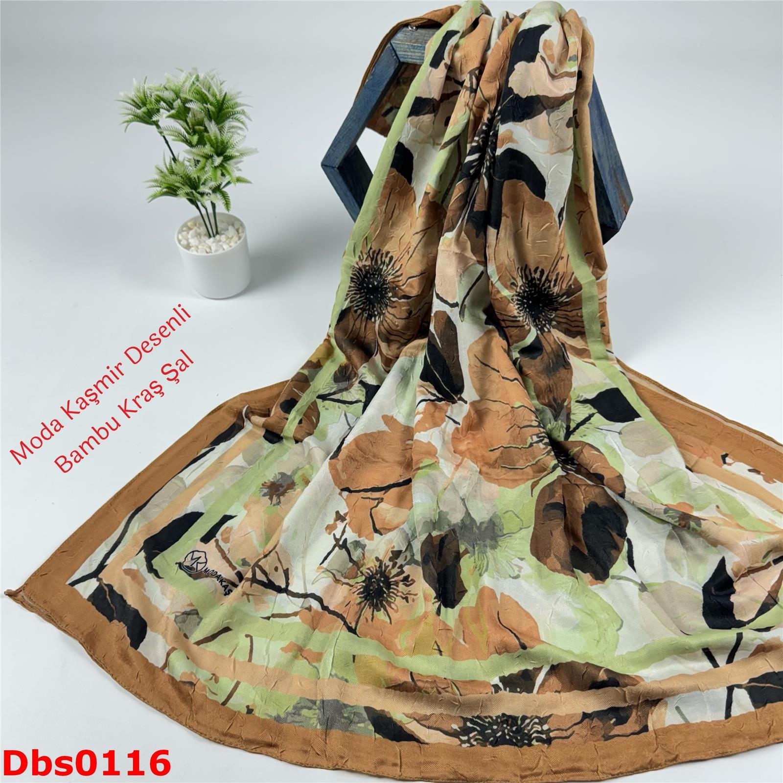 K-134 Moda Kaşmir Desenli Bambu Kraş Şal