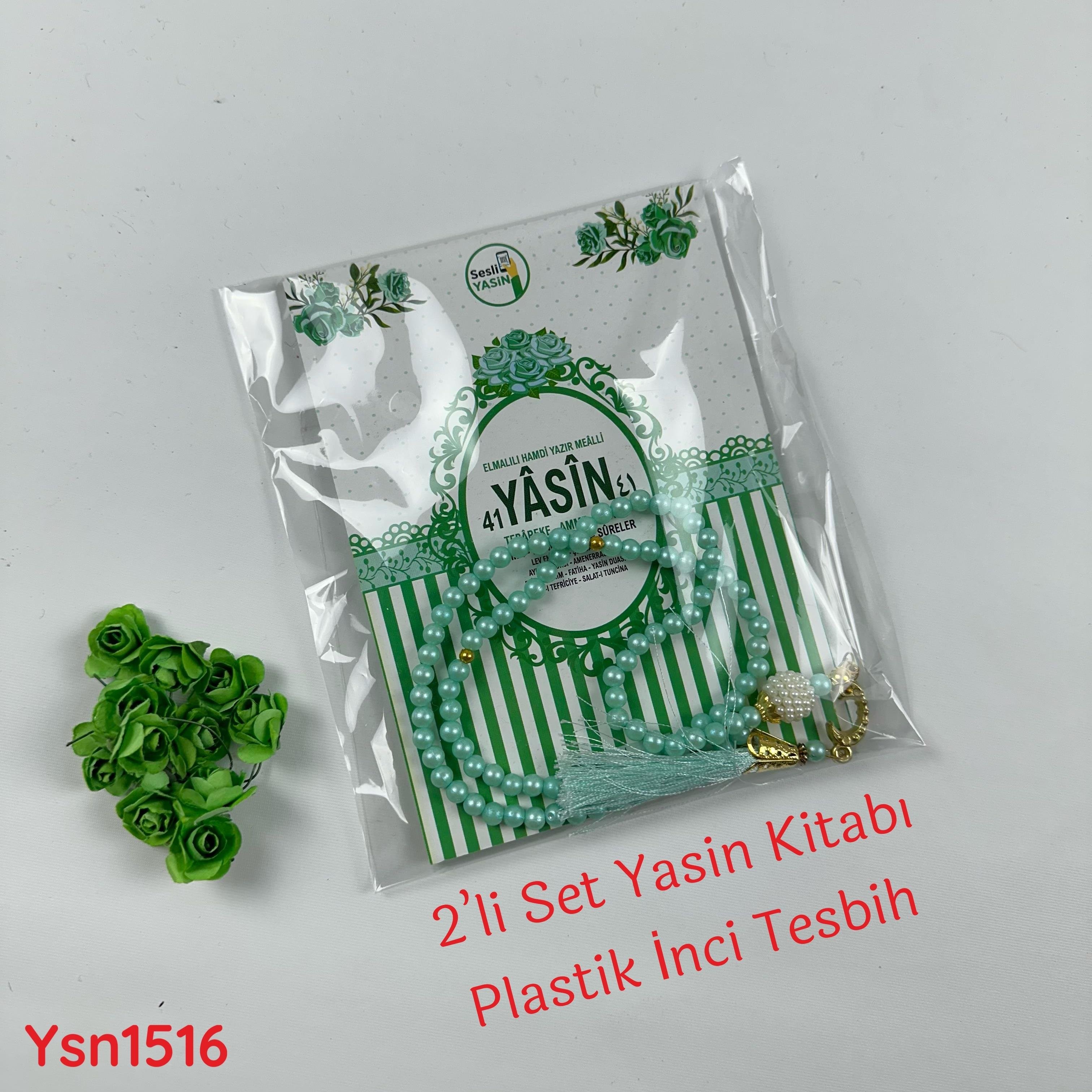 80 Sayfa Yasin Kitabı Plastik İnci Tesbih Set