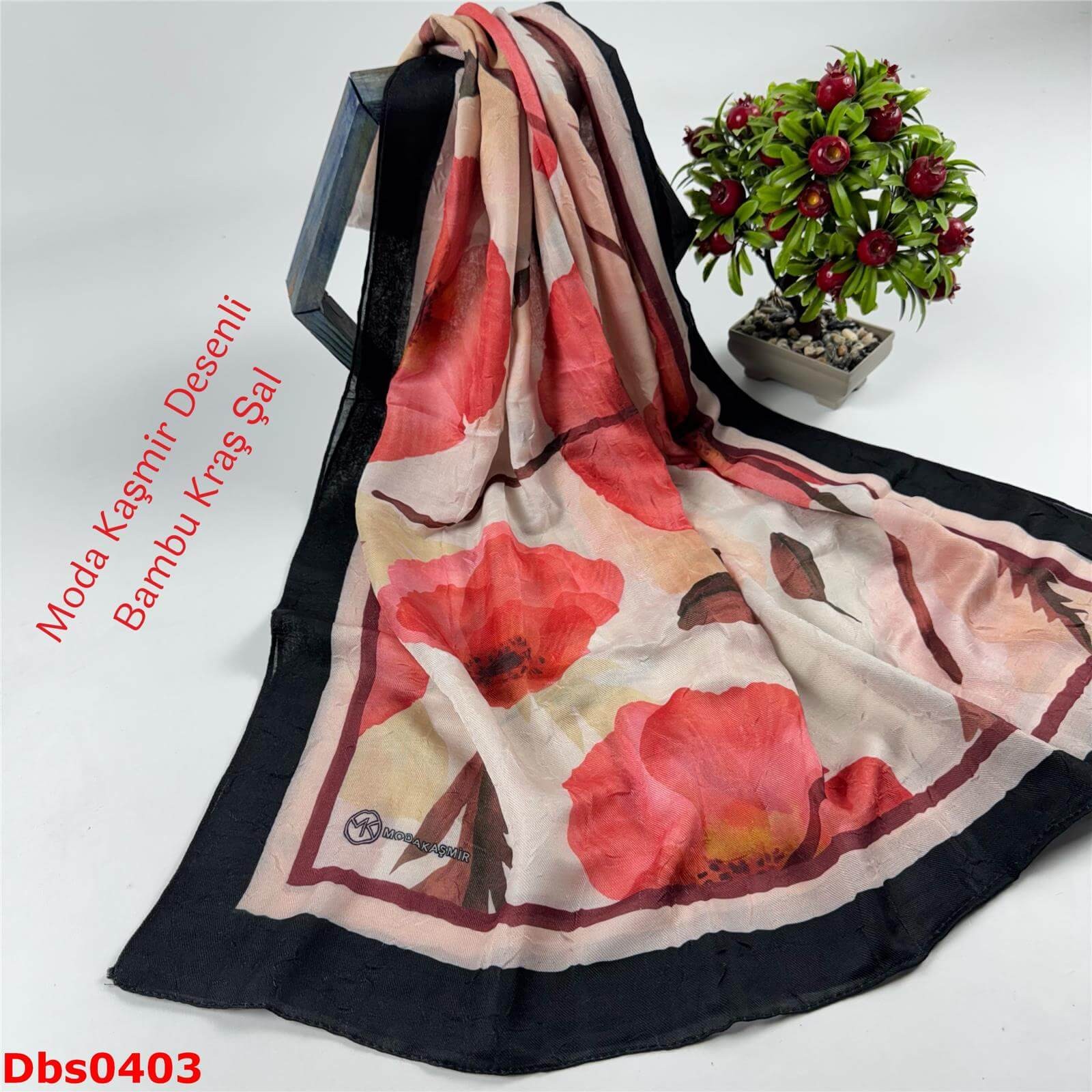 K-177  Moda Kaşmir Desenli Bambu Kraş Şal