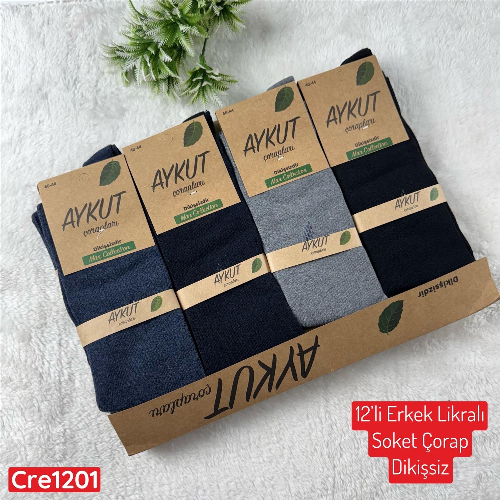ZV-336 12 Adet Erkek Likralı Soket Çorap (Dikişsiz)