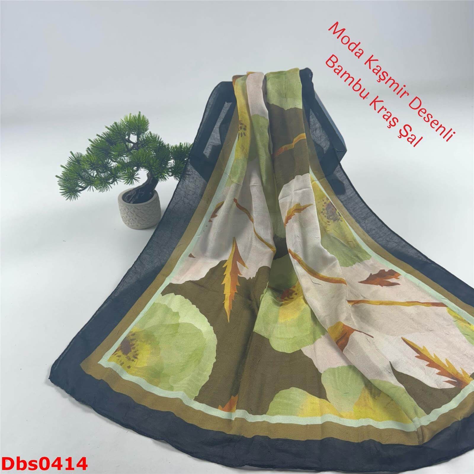 K-197  Moda Kaşmir Desenli Bambu Kraş Şal
