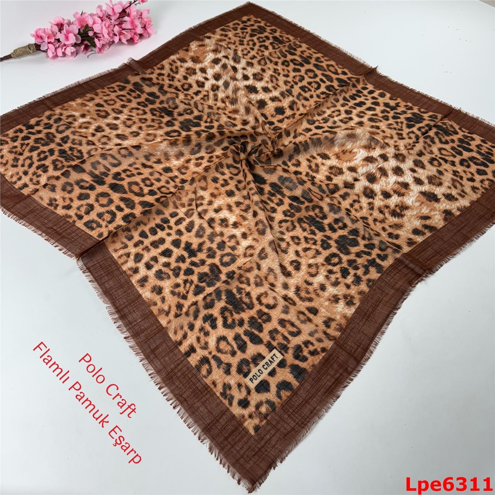 N-098 Polo Craft Flamlı Pamuk Eşarp