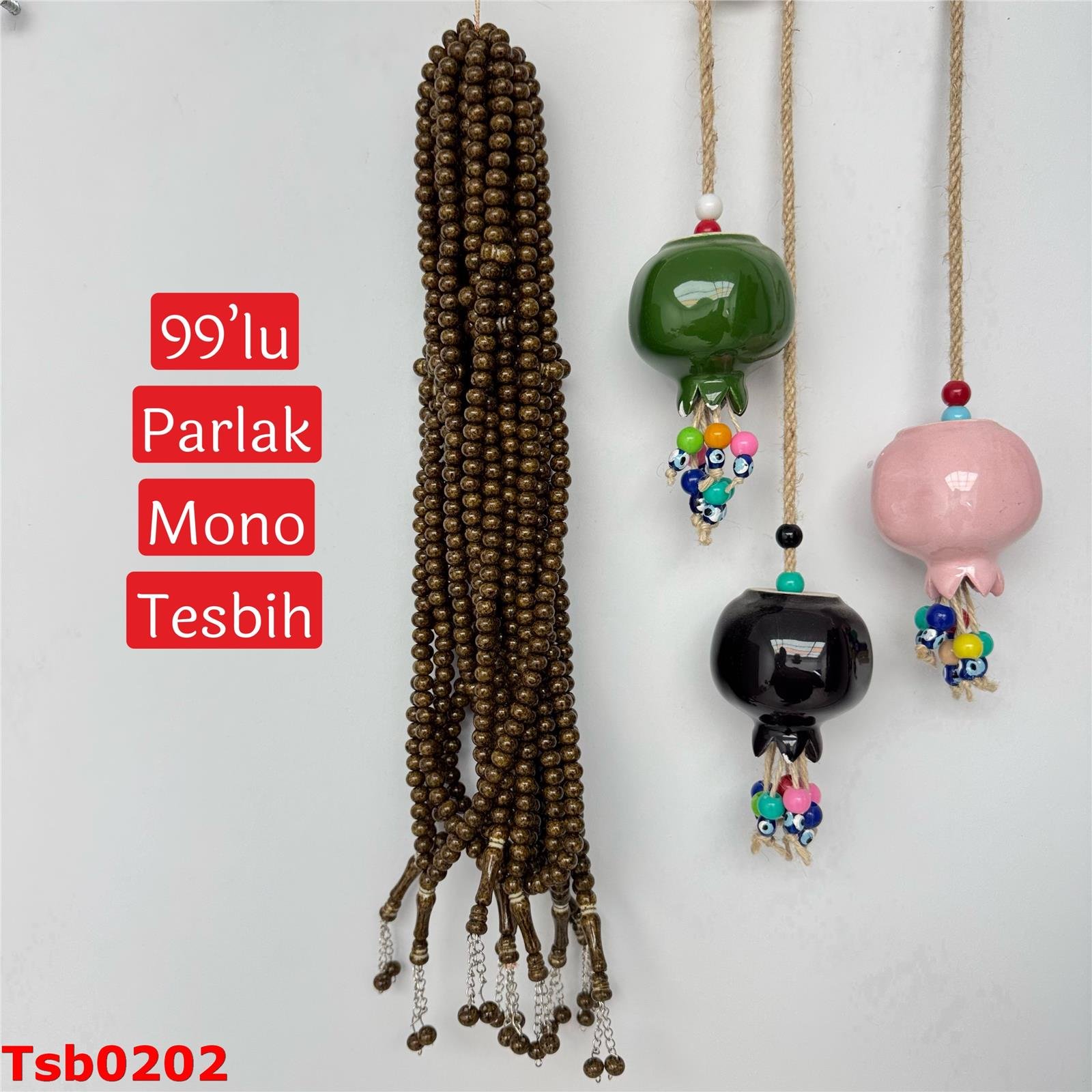 ZZ-347 Parlak Mono 99'lu Tesbih(10mm)