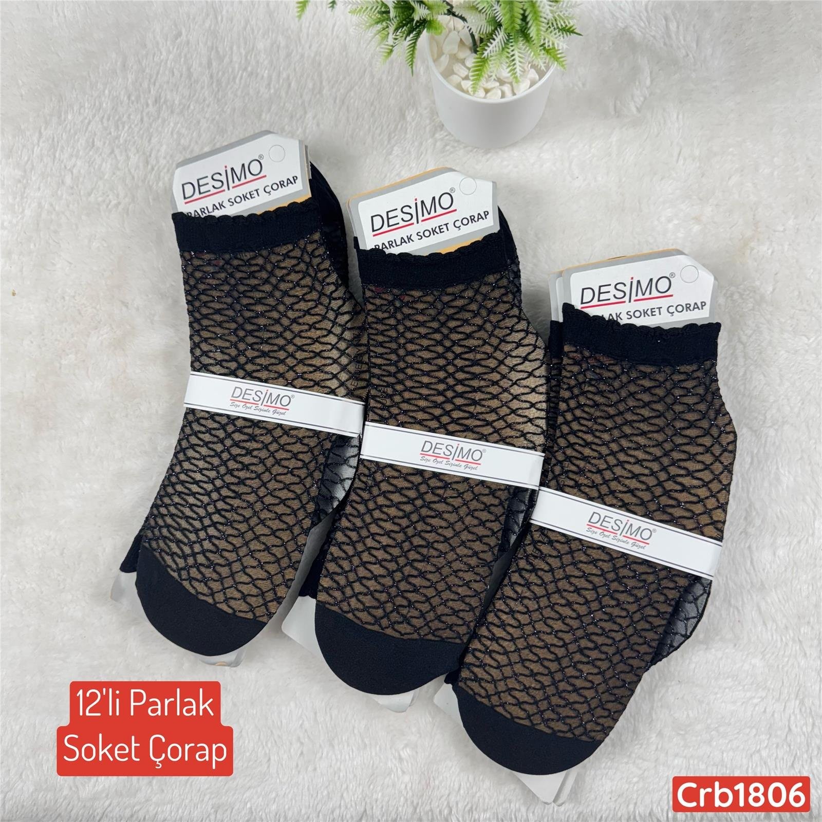 ZV-035 Parlak Soket Çorap 12 ADET