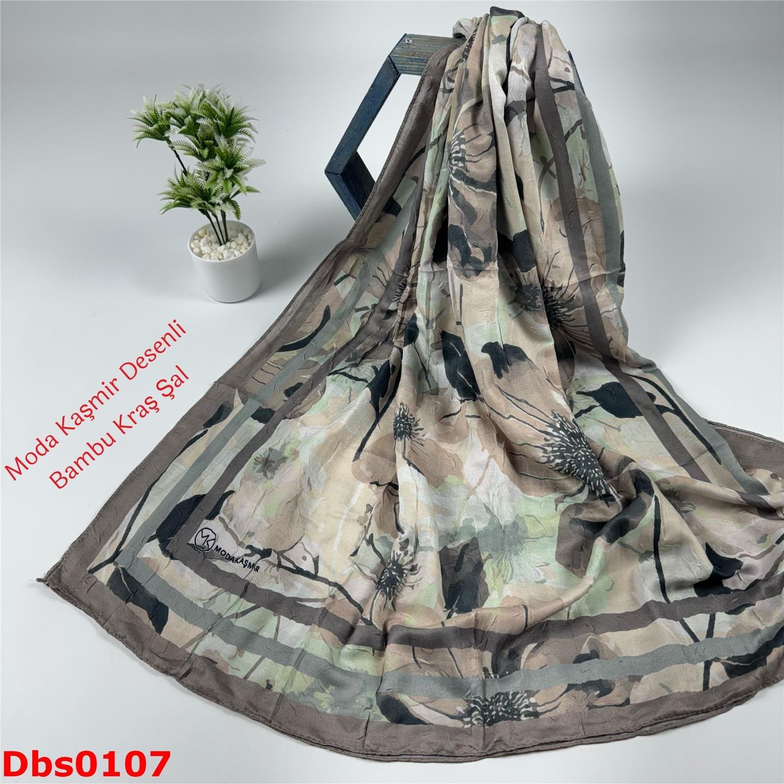 K-125 Moda Kaşmir Desenli Bambu Kraş Şal