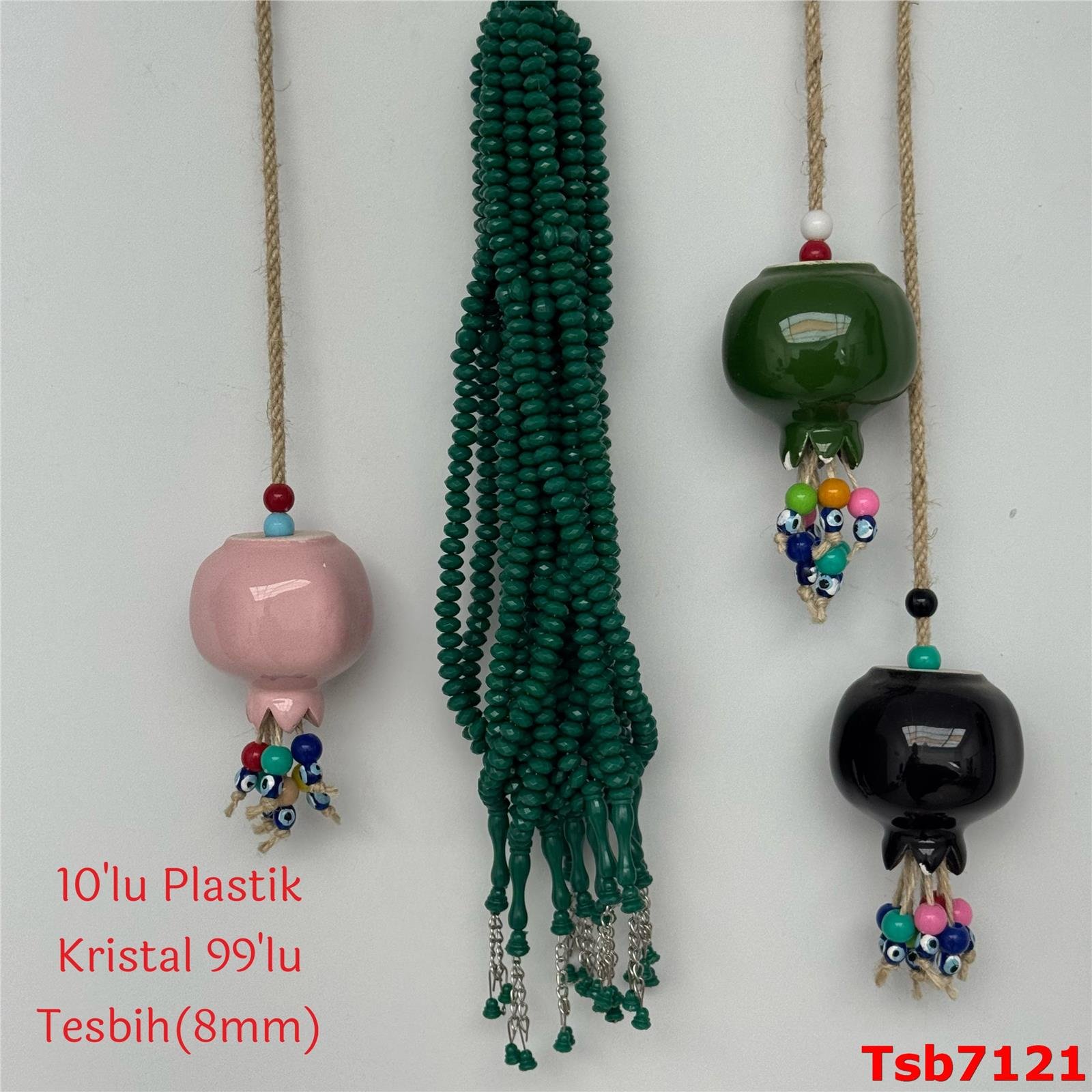 ZZ-065 10'lu Kristal Plastik 99luk Tesbih (8mm)