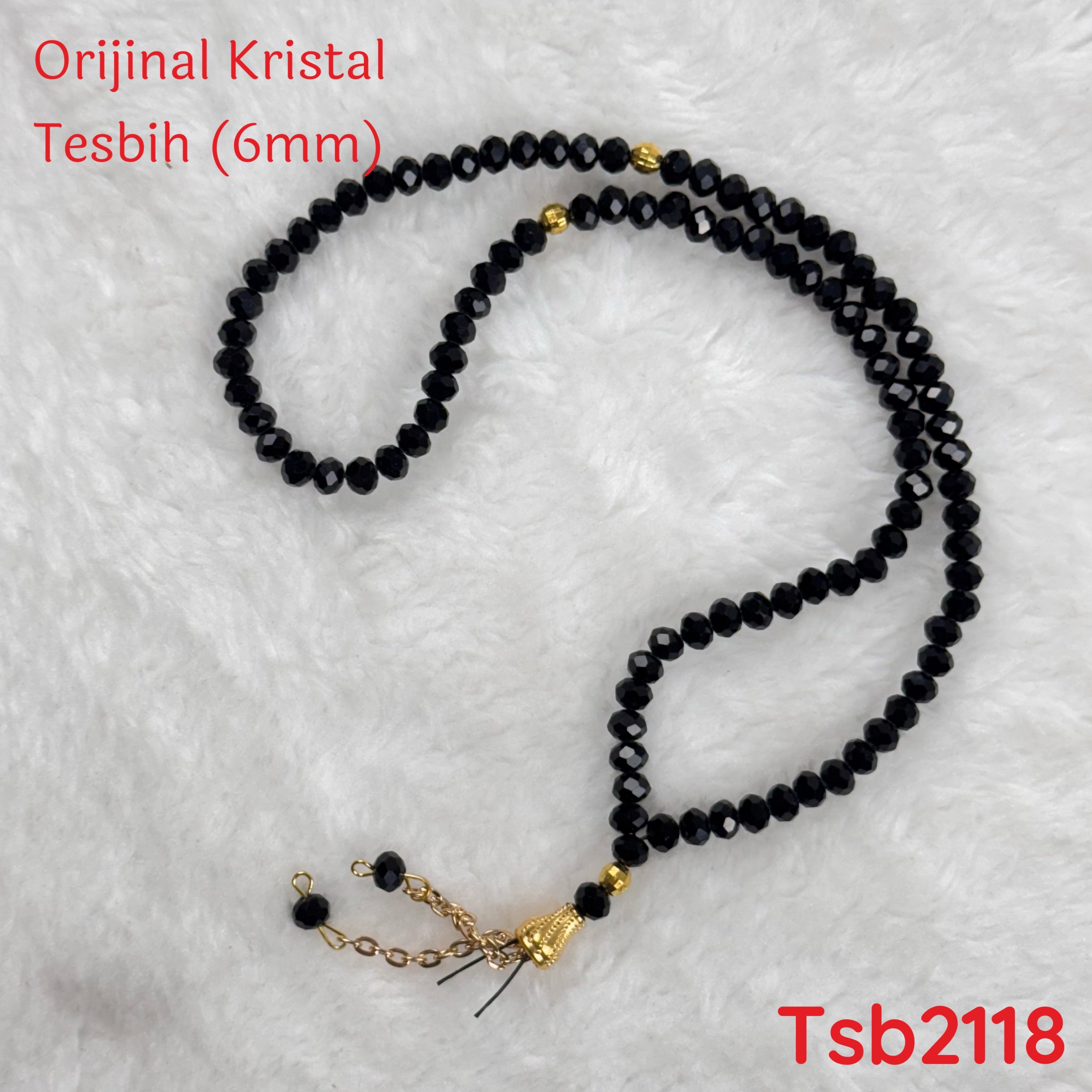 V-298 Orijinal Kristal Tesbih 6mm