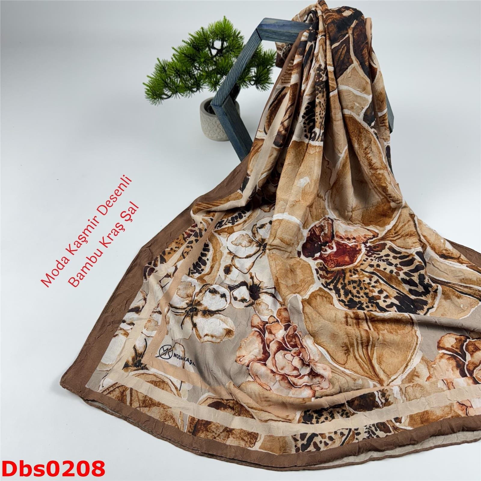 K-146 Moda Kaşmir Desenli Bambu Kraş Şal