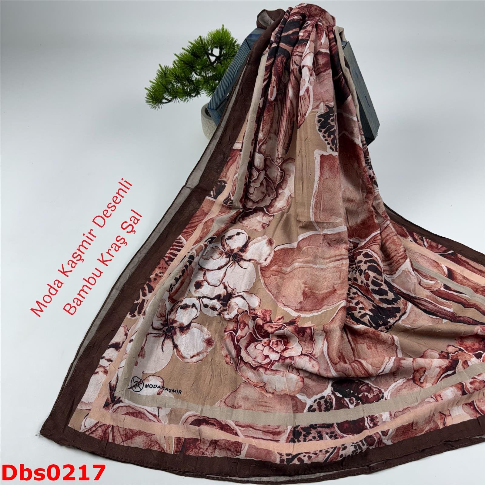 K-155 Moda Kaşmir Desenli Bambu Kraş Şal