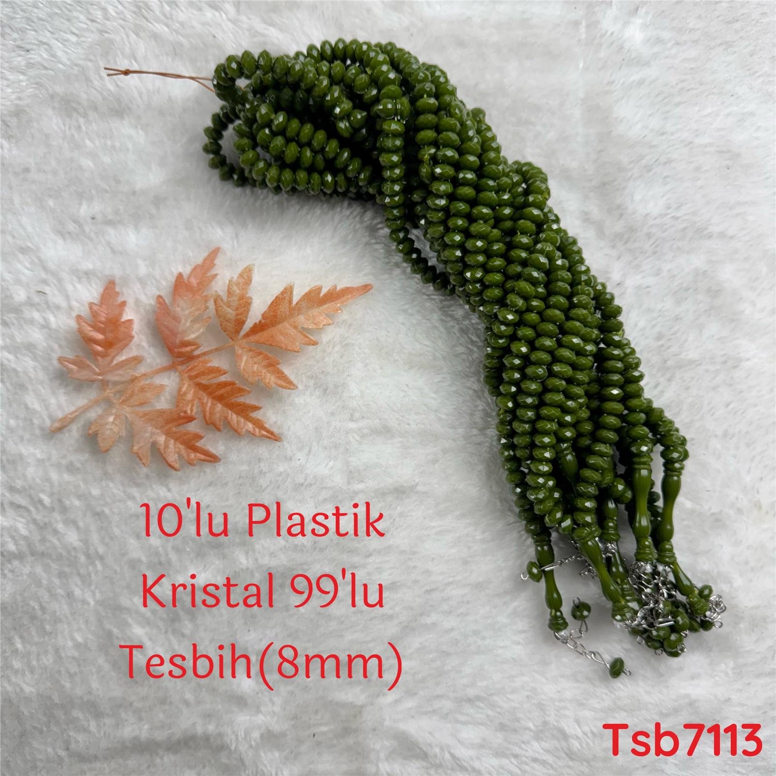 ZZ-039 10'lu Kristal Plastik 99luk Tesbih (8mm)