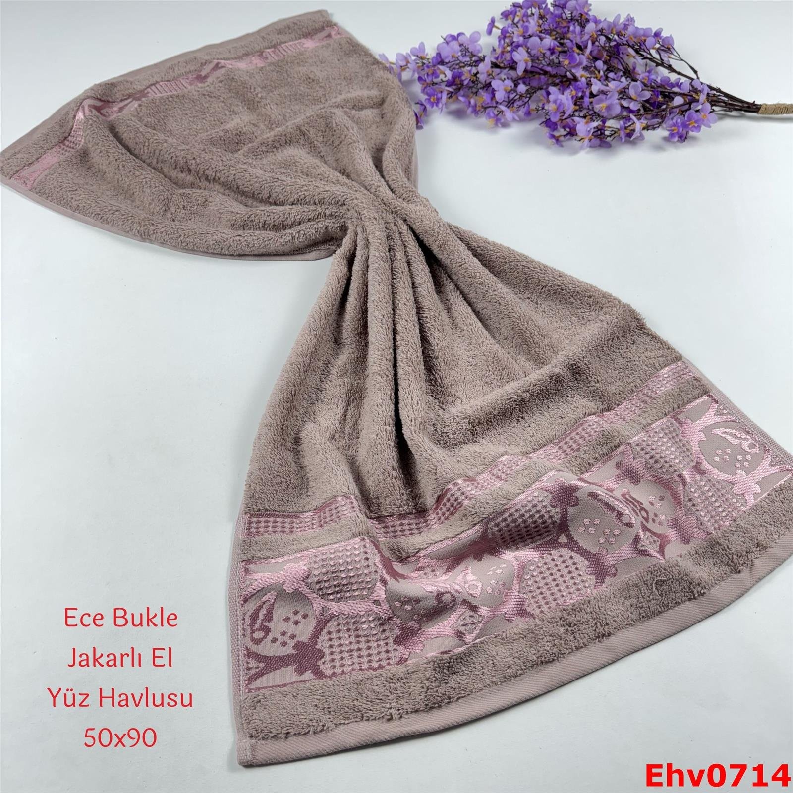 ZG-047 50*90 Ece Bukle Jakarlı El Yüz Havlusu