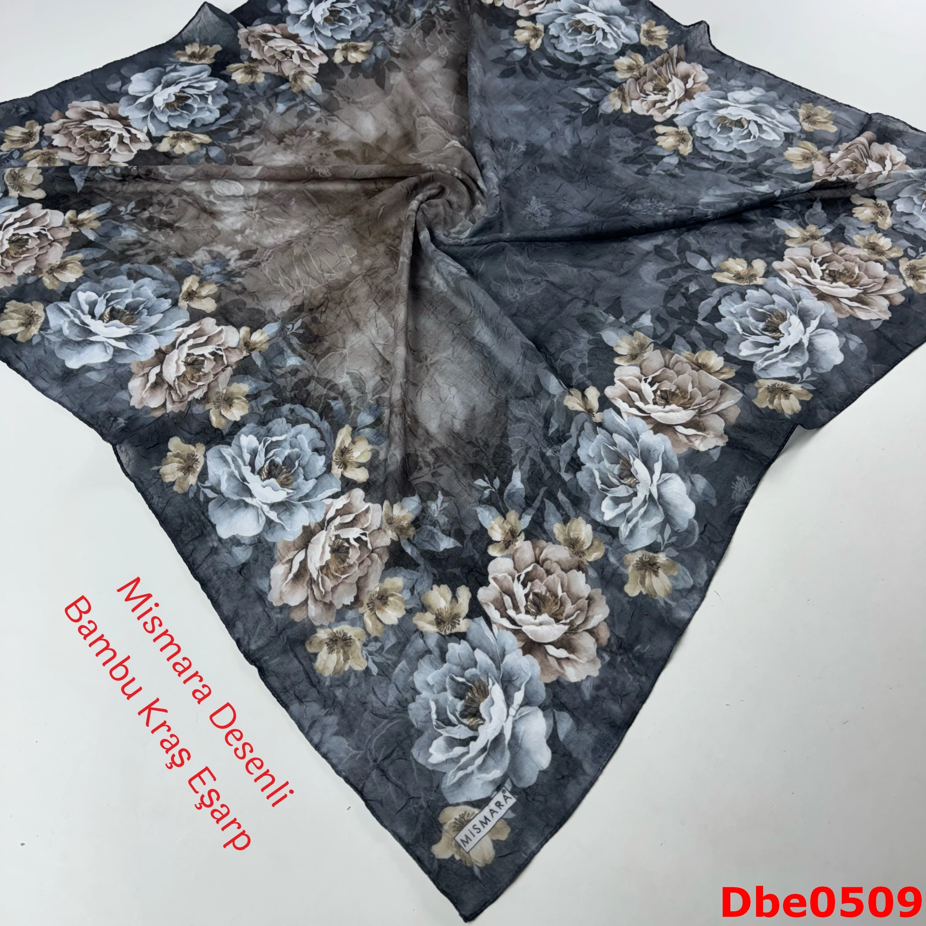 P-028 Mismara Desenli Bambu Kraş Eşarp