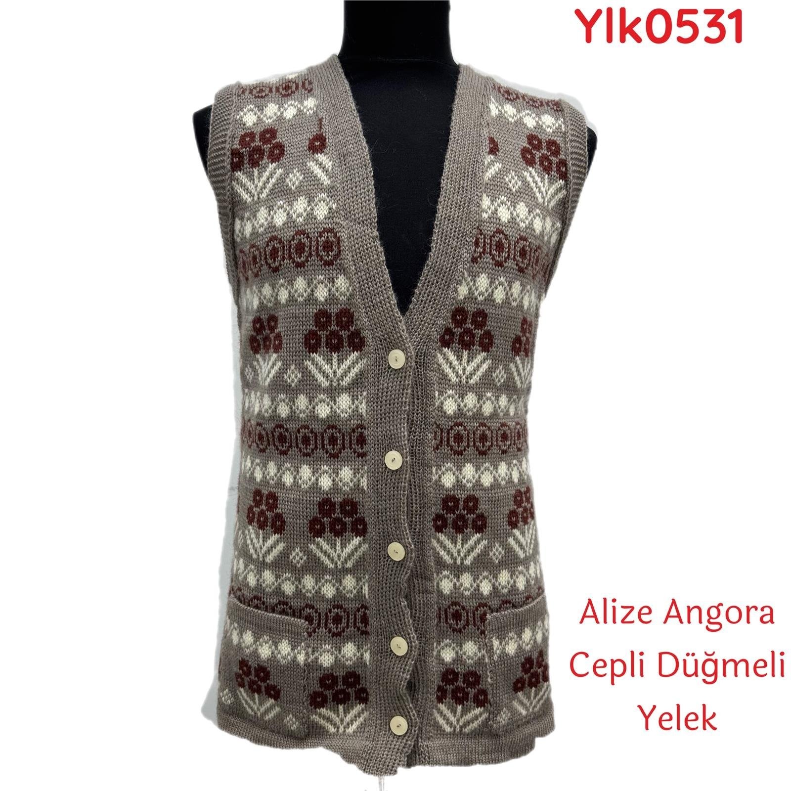 ZY-004 Alize Angora Cepli Düğmeli Yelek