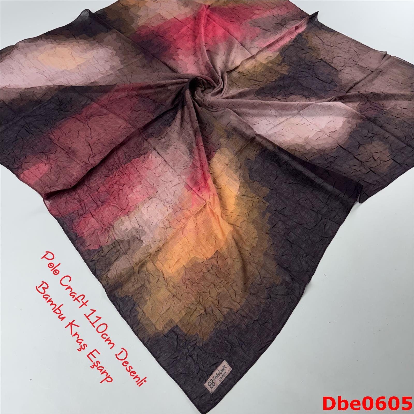 RA-087 Polo Craft 110cm Desenli Bambu Kraş Eşarp