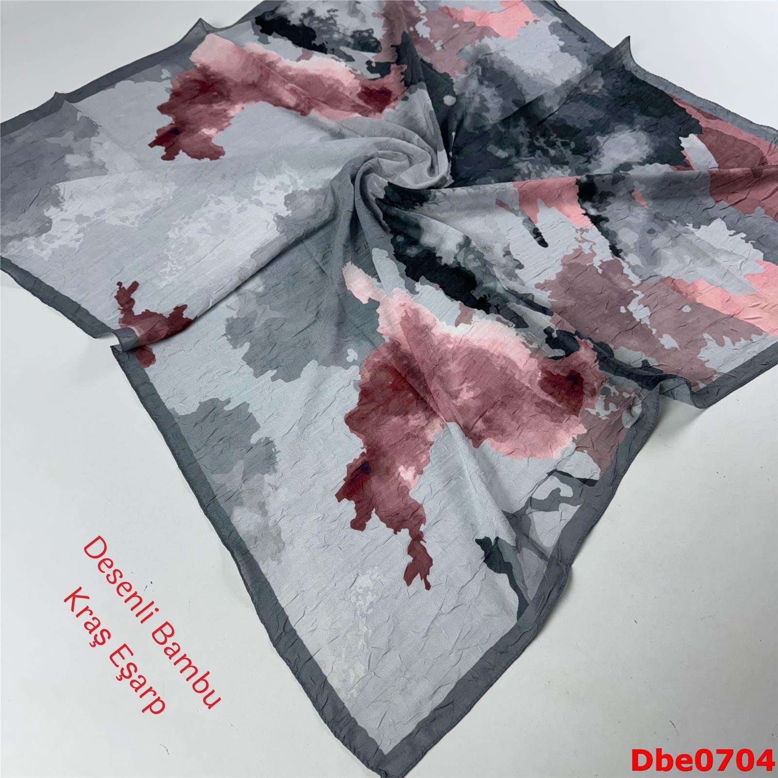 P-095 Desenli Bambu Kraş Eşarp