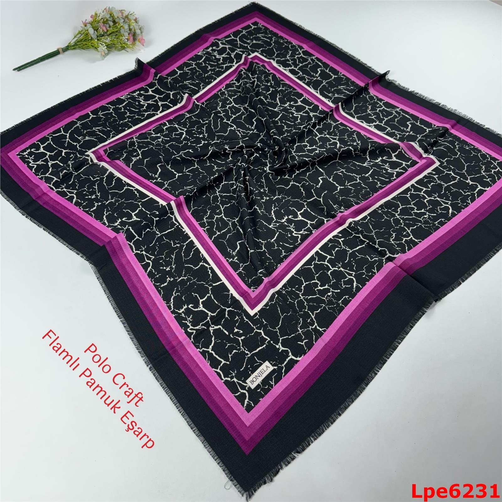 N-071 Polo Craft Flamlı Pamuk Eşarp