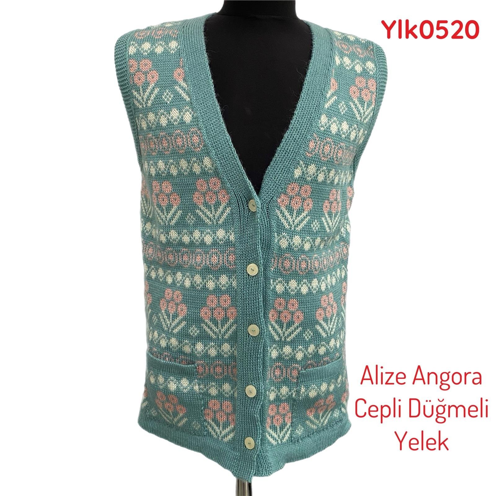 U-398 Alize Angora Cepli Düğmeli Yelek