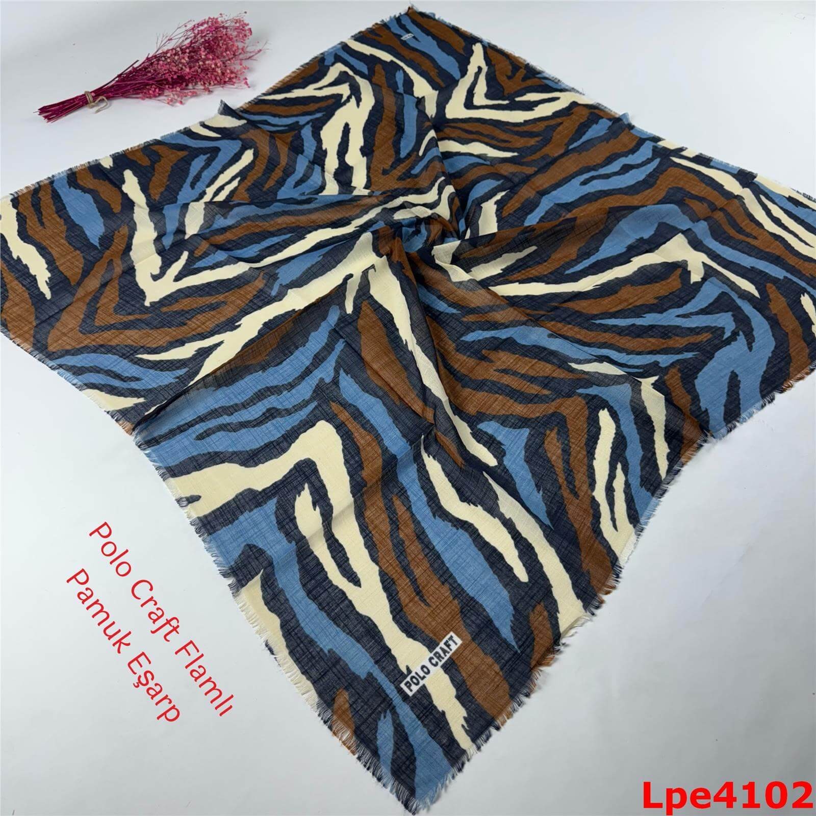 O-055 Polo Craft Flamlı Pamuk Eşarp