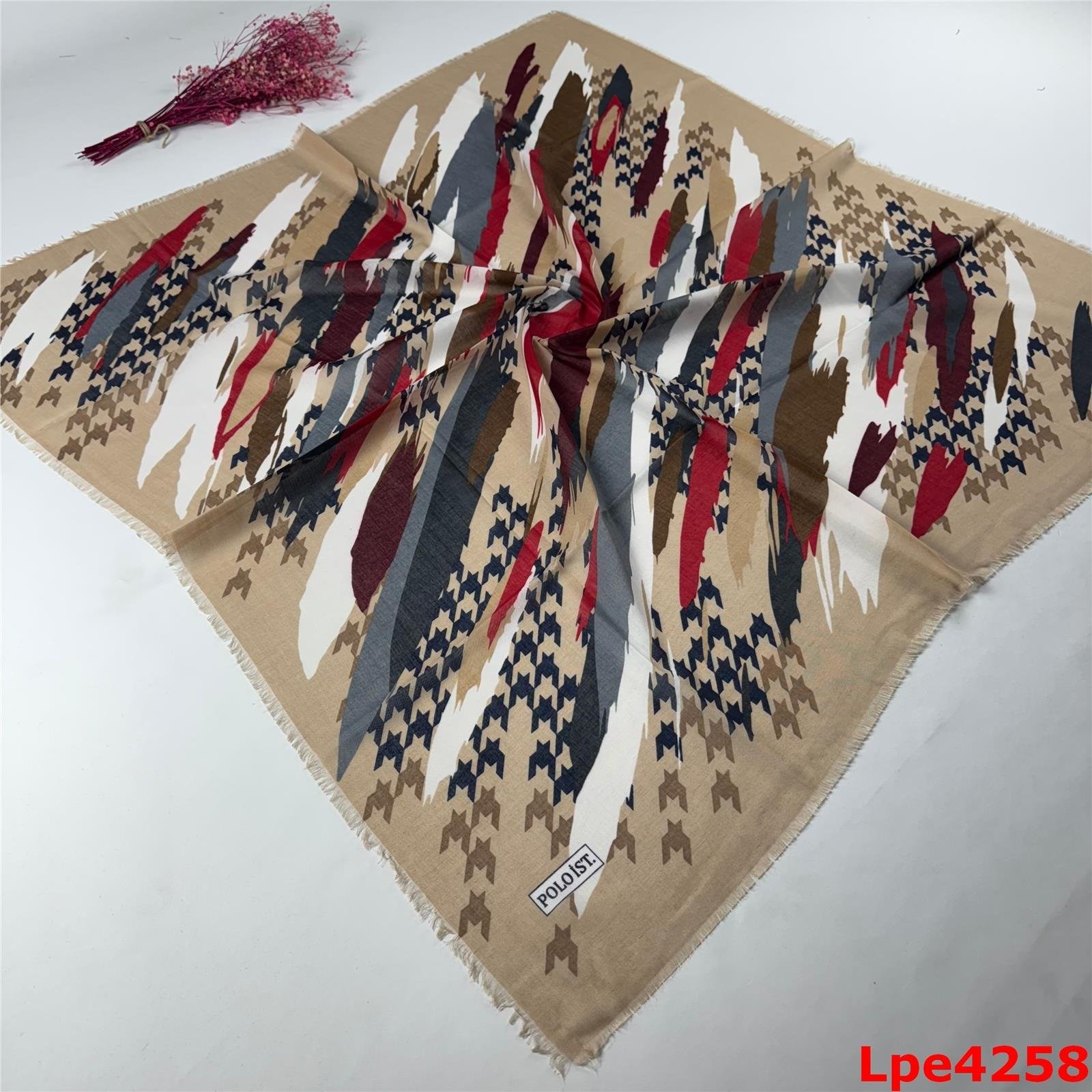 L-058 Flamlı Pamuk Eşarp