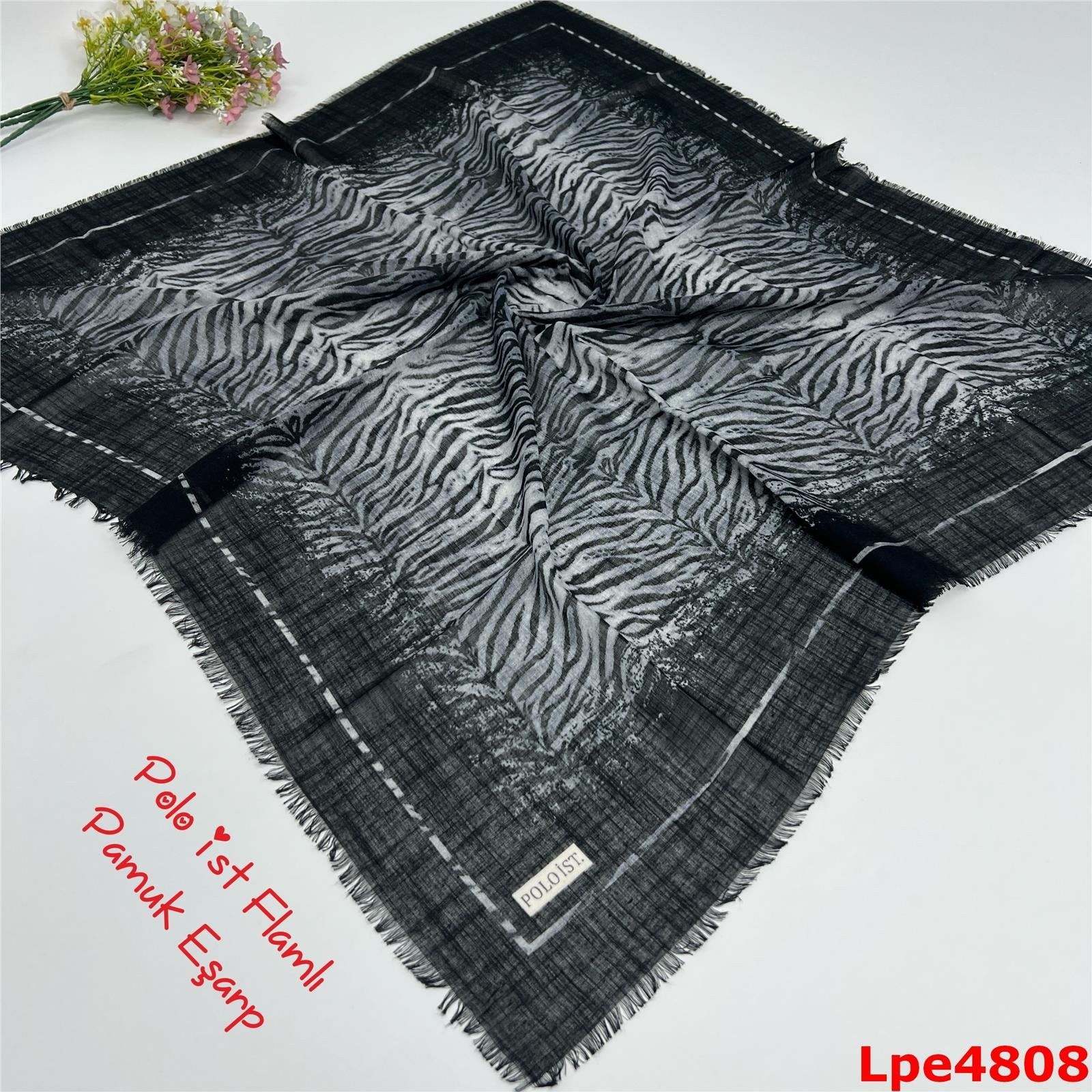 N-014 Polo İst Flamlı Pamuk Eşarp