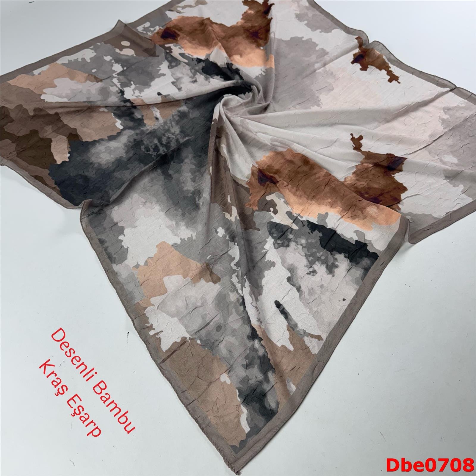 P-100 Desenli Bambu Kraş Eşarp