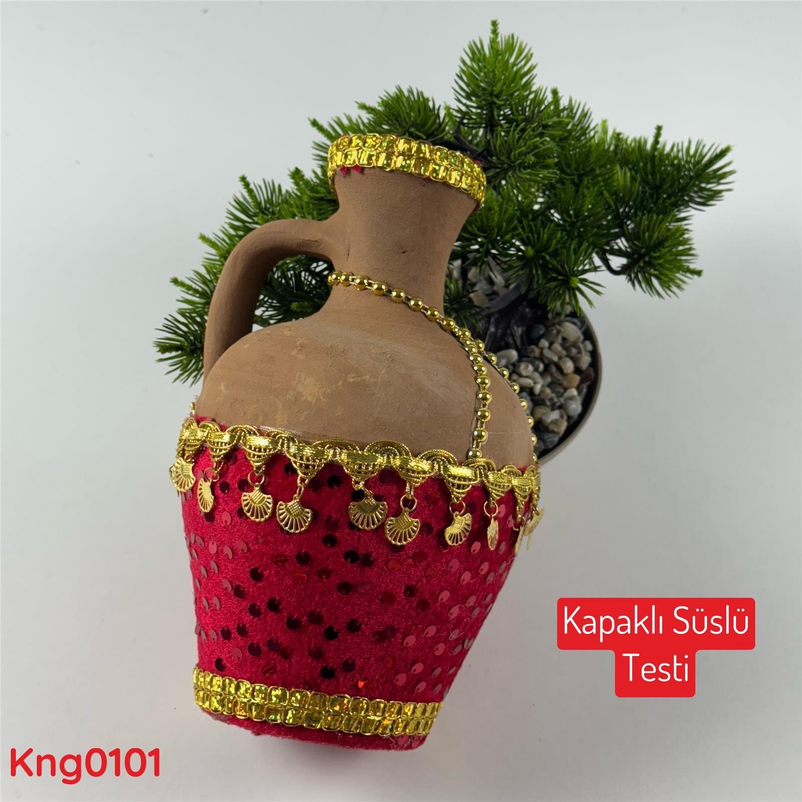 ZV-166 Kapaklı Süslü Testi