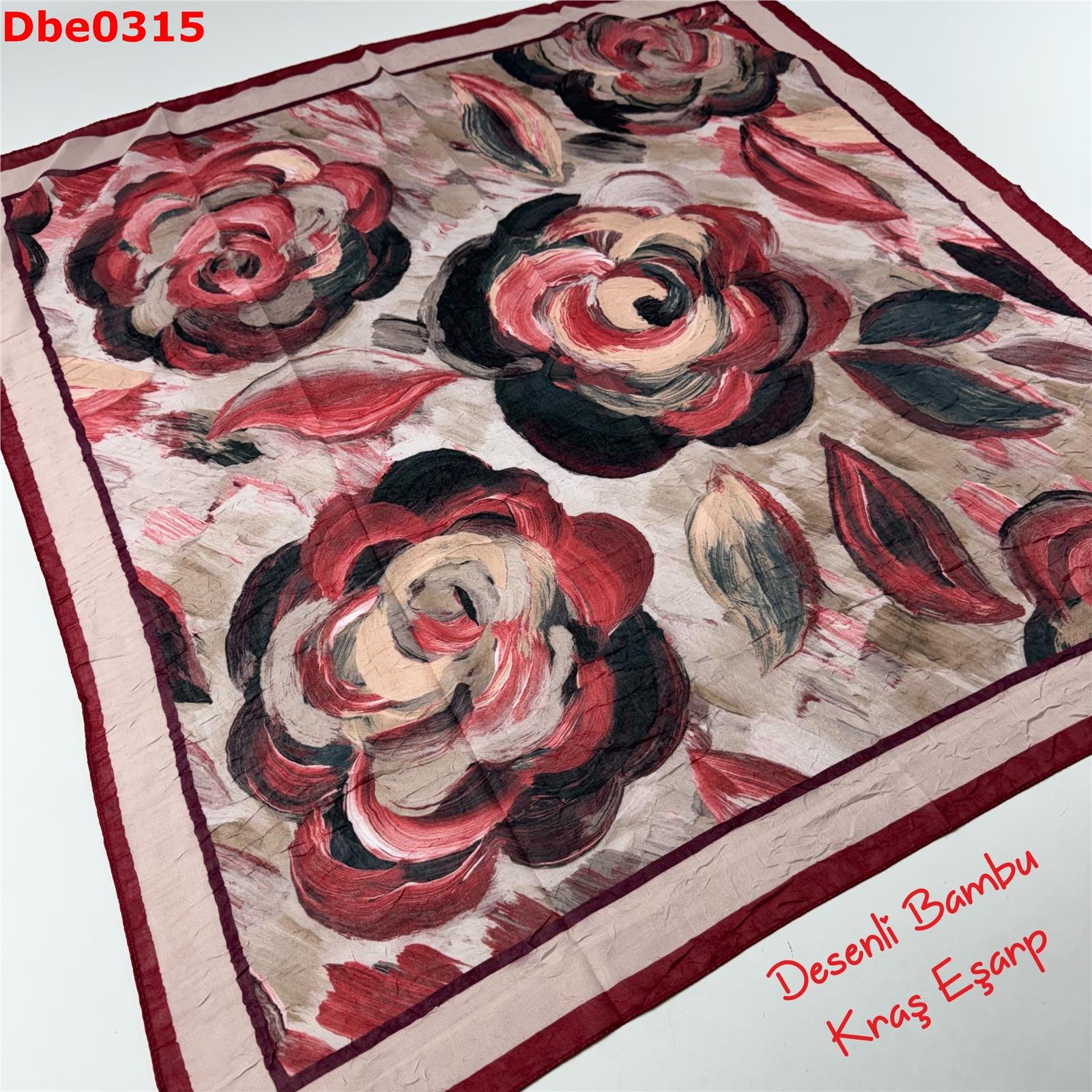 R-091 Desenli Bambu Kraş Eşarp