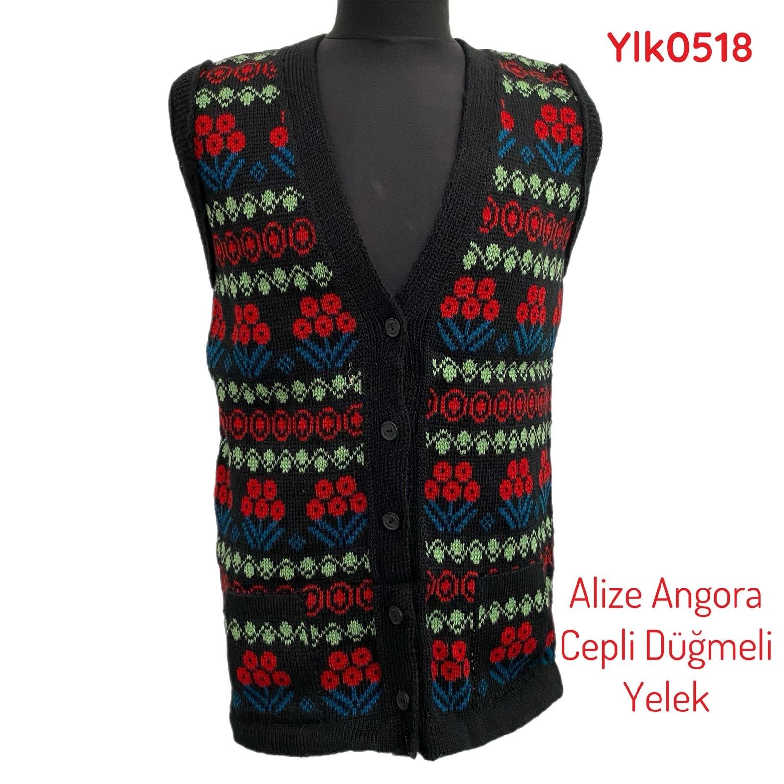 U-396 Alize Angora Cepli Düğmeli Yelek