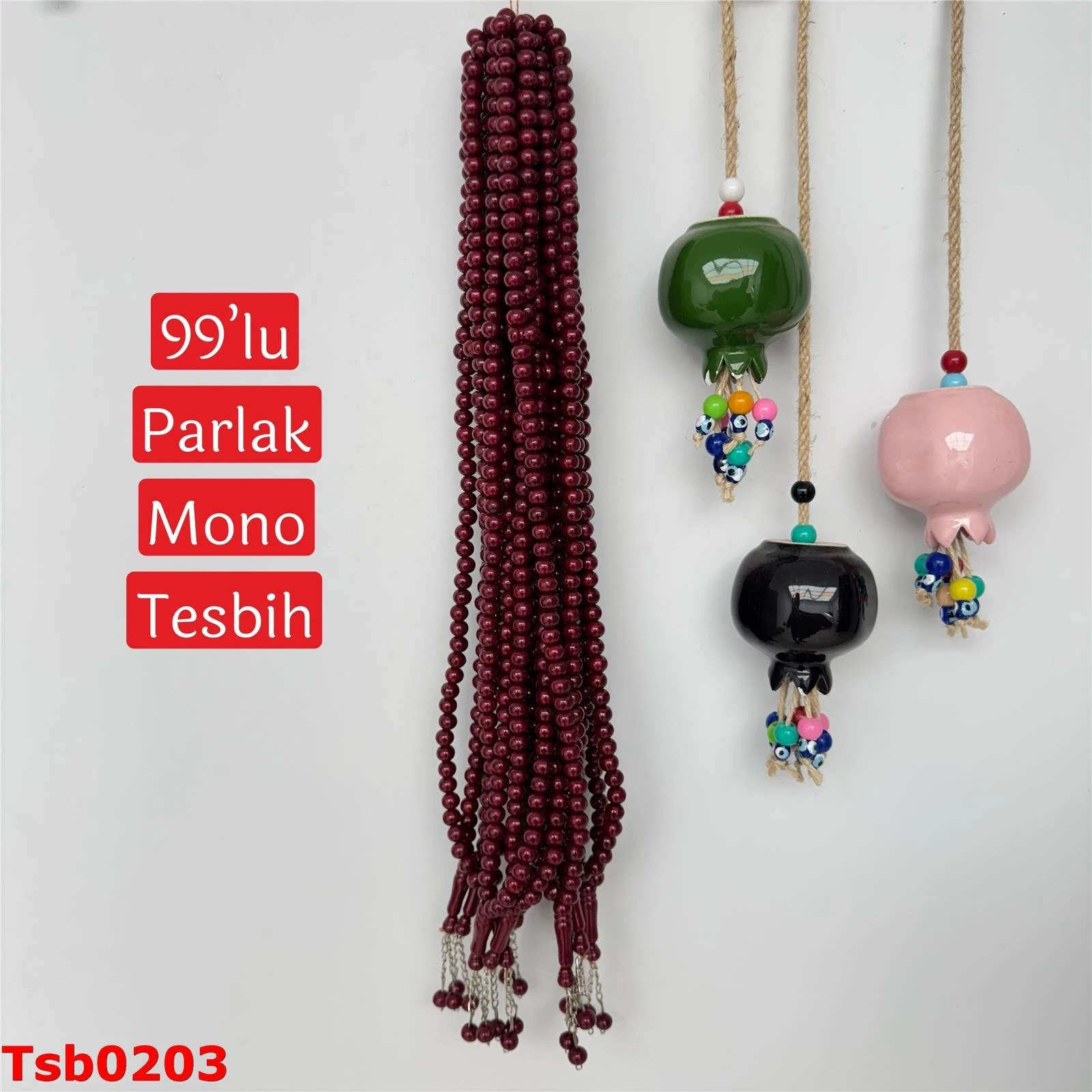 ZZ-348 Parlak Mono 99'lu Tesbih(10mm)